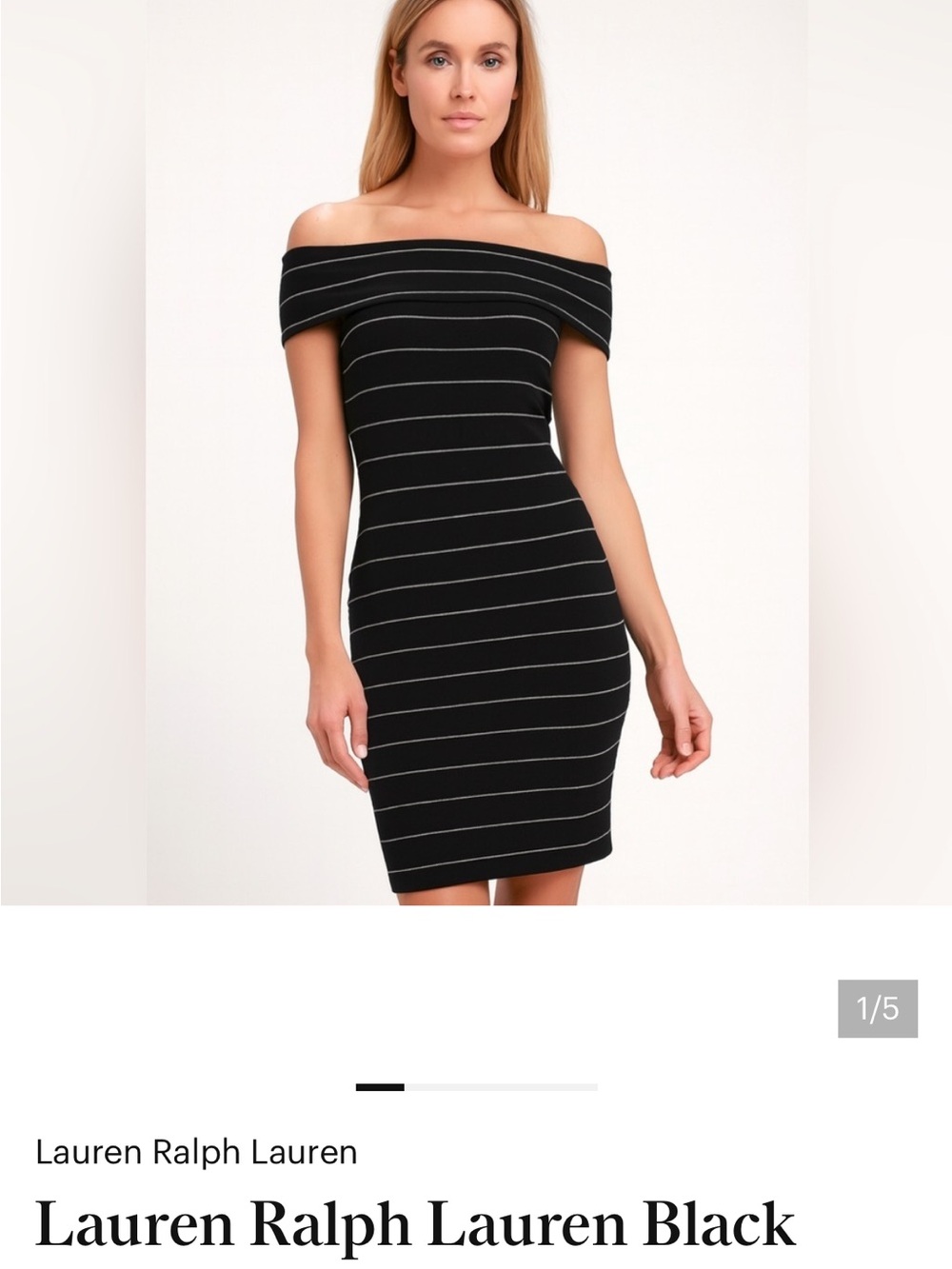 Lauren Ralph Lauren dress black and white striped pattern, size small